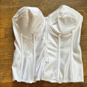 Dominique White Satin Corset